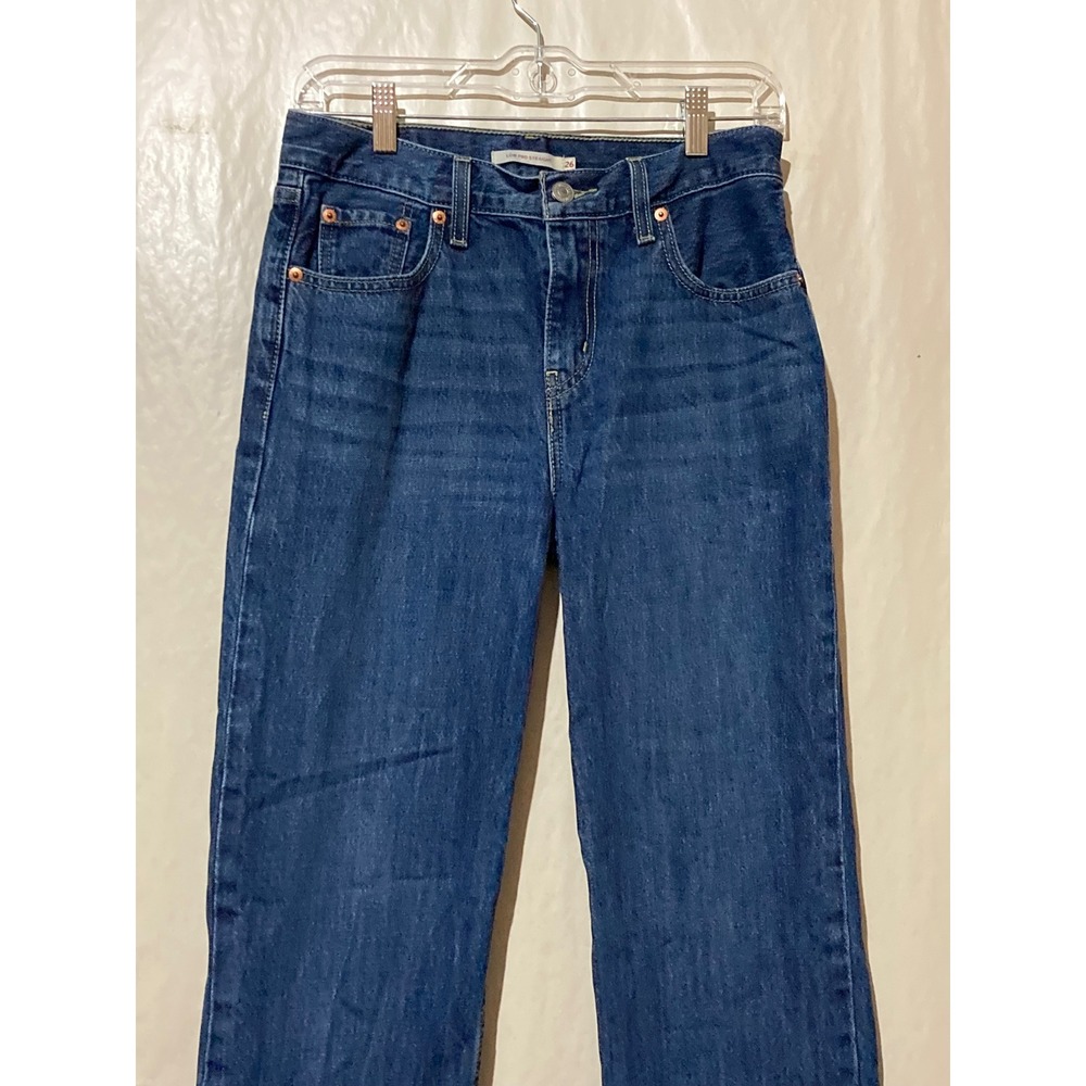 Levis Low Pro Straight Leg Jeans Dark Wash Denim Size 26 - Picture 5 of 8